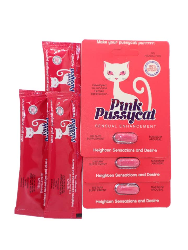 Sampler PINK PUSSYCAT 3 HONNING & 3 PILLER for engroshandel hos Simply Alpha Supplements