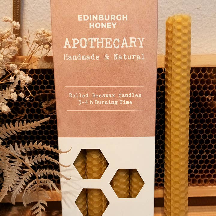 Edinburgh Honey Co – wholesale Avsmalnande ljus – RULLAT BIVAXLJUS x 4