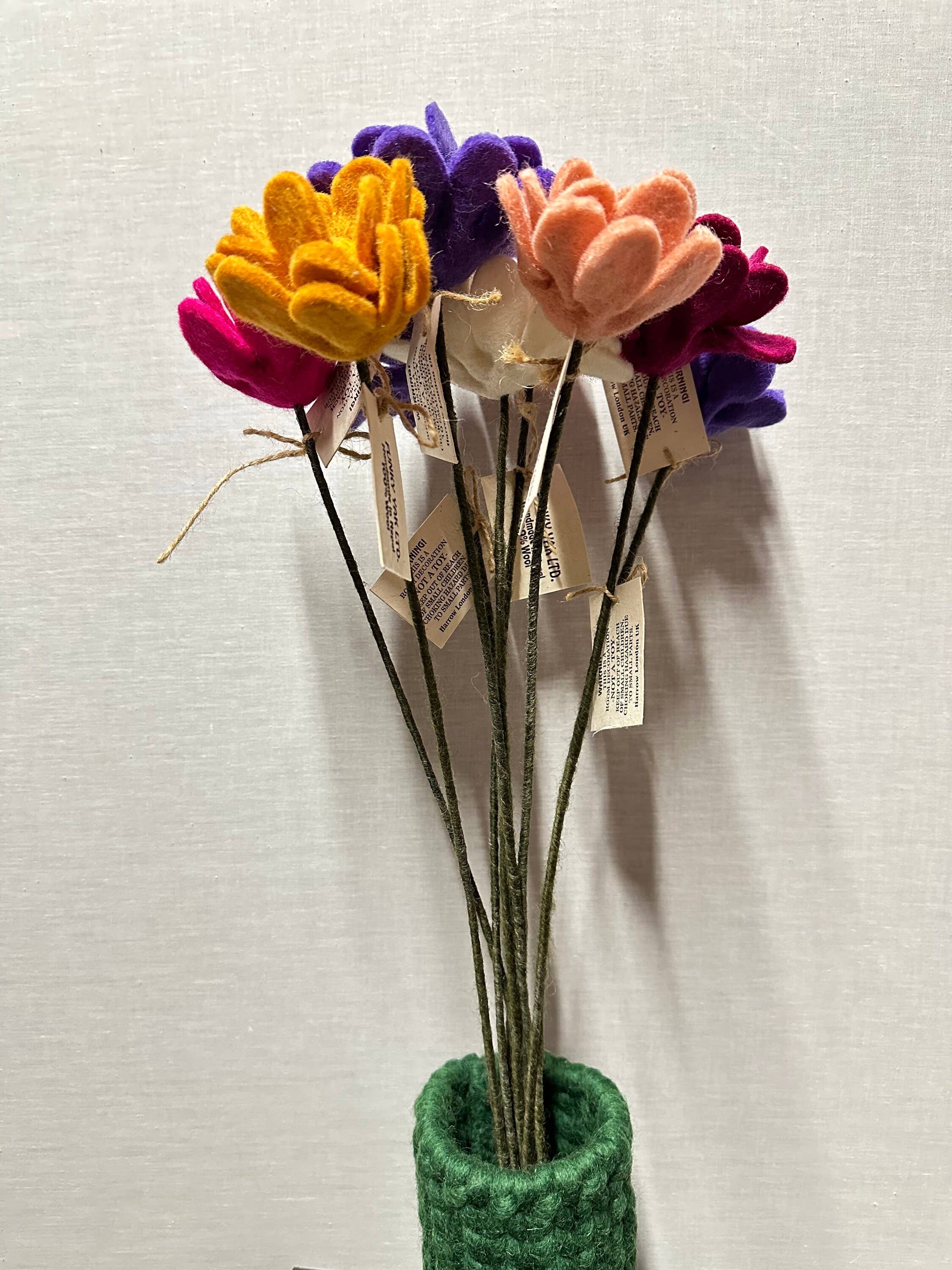 Funky Yak Ltd - Wholesale Artificial Flowers - Handmade Felt Flower Decoration for Any Occasion. 4 Pc mix2