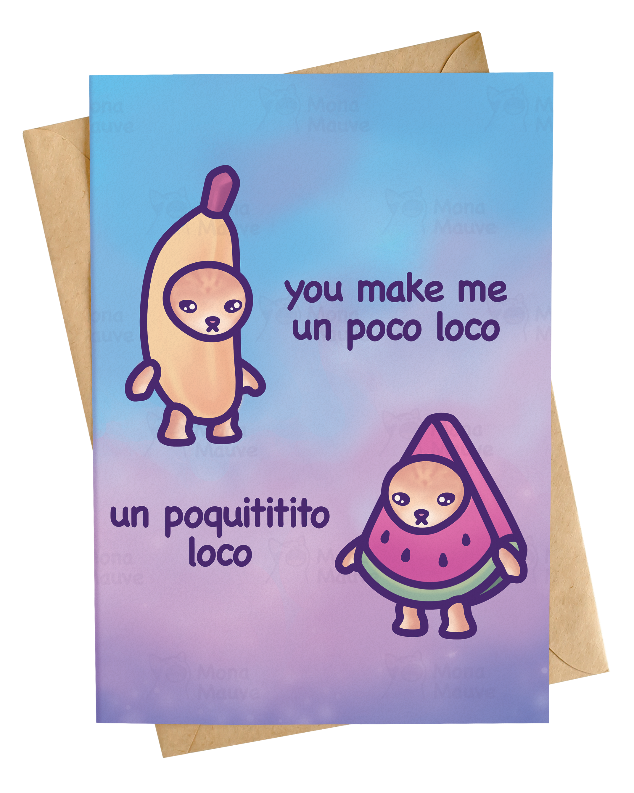 Mona Mauve • Silly Art! – postal de aniversário por atacado – Un Poco Loco | Cartão de Aniversário Engraçado Meme de Gato0