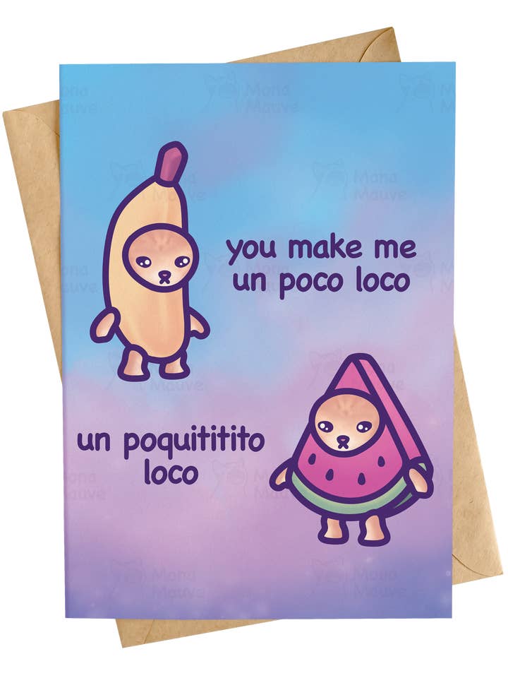 Un Poco Loco | Roligt Cat Meme-jubileumskort för wholesale av Mona Mauve • Silly Art!