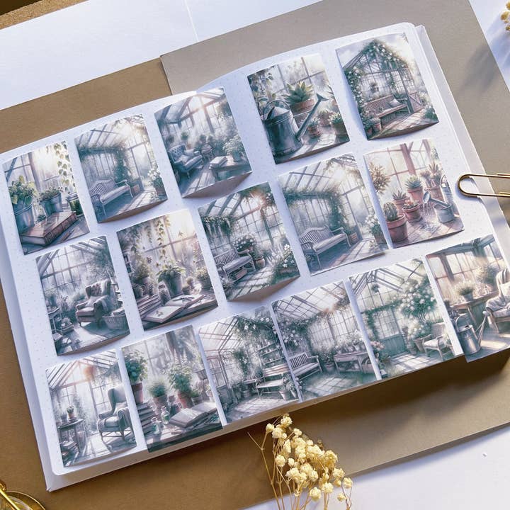 T's Stationery - Wholesale Sticker - 16pcs "The Greenhouse" Scenery Sticker Pack2