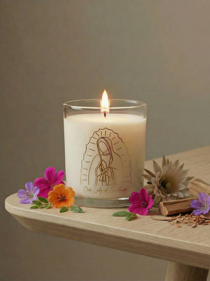 Our Lady of Guadalupe Candle for wholesale by Pax Rosa