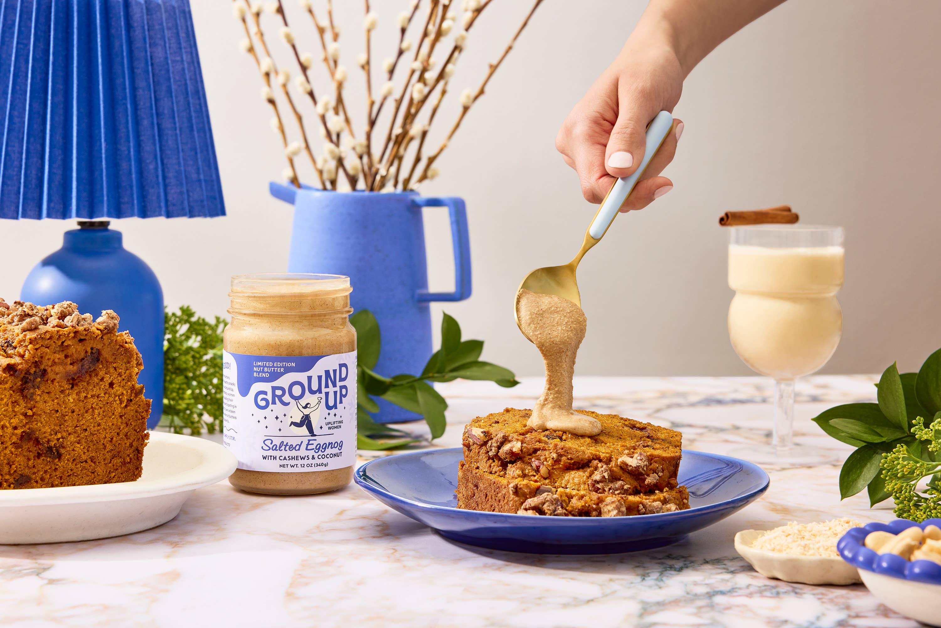 Ground Up - Wholesale Nut Butter - 12oz - Salted Eggnog Cashew + Coconut Butter4