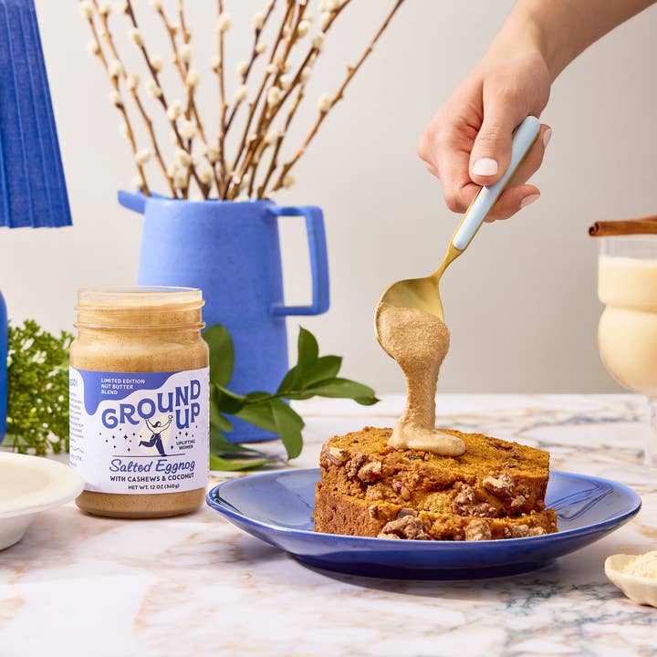 Ground Up - Wholesale Nut Butter - 12oz - Salted Eggnog Cashew + Coconut Butter4