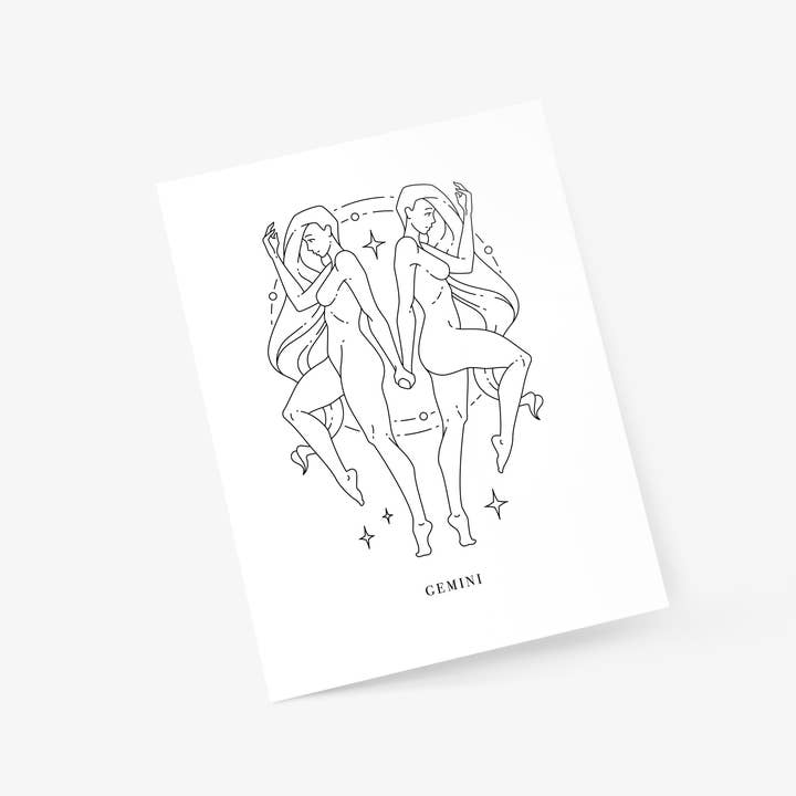 Footnotes - Vente Carte de vœux classique - Signe du zodiaque Gémeaux - Carte quotidienne1
