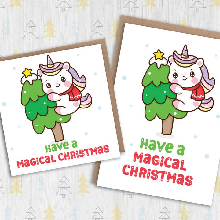 Unicorn Christmas card: Magical Christmas for wholesale by Prints With Personality