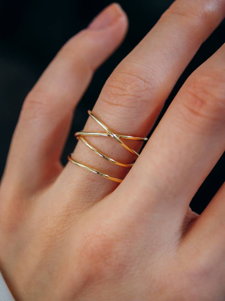 Large Wraparound Ring, 14K Gold Fill for wholesale by Hannah Naomi