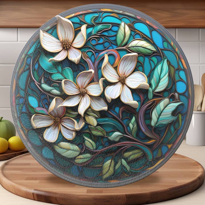 Planche de charcuterie et de découpe Magnolia, verre trempé pour la vente par Fernville Creations