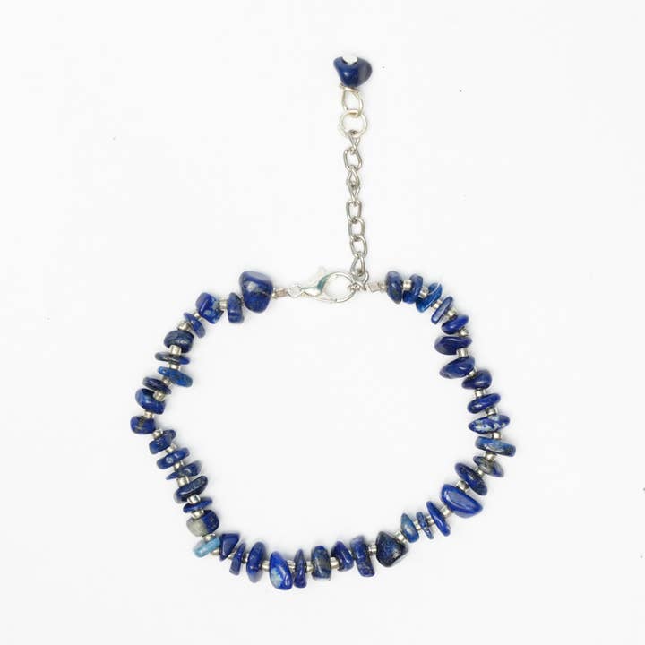 Natural Lapis Lazuli Chip Bead Bracelet - Tarnish resistant for wholesale by KLS Gems and Jewelry
