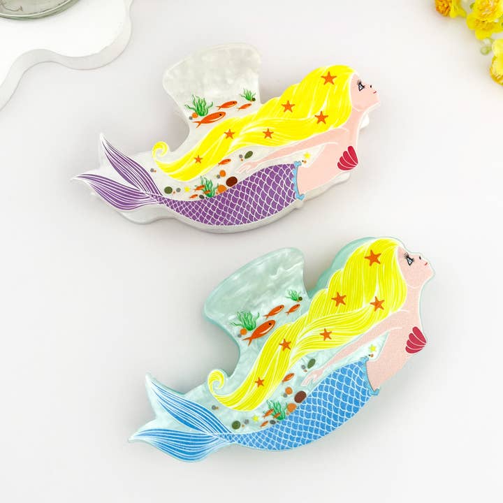 Cute Cartoon Mermaid Hair Claw Clip – Ocean Princess Style for wholesale by mildstyles