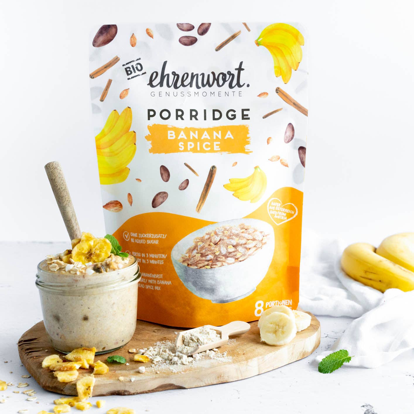 ehrenwort. Genussmomente – wholesale Breakfast cereal – Organic Banana Spice Porridge1