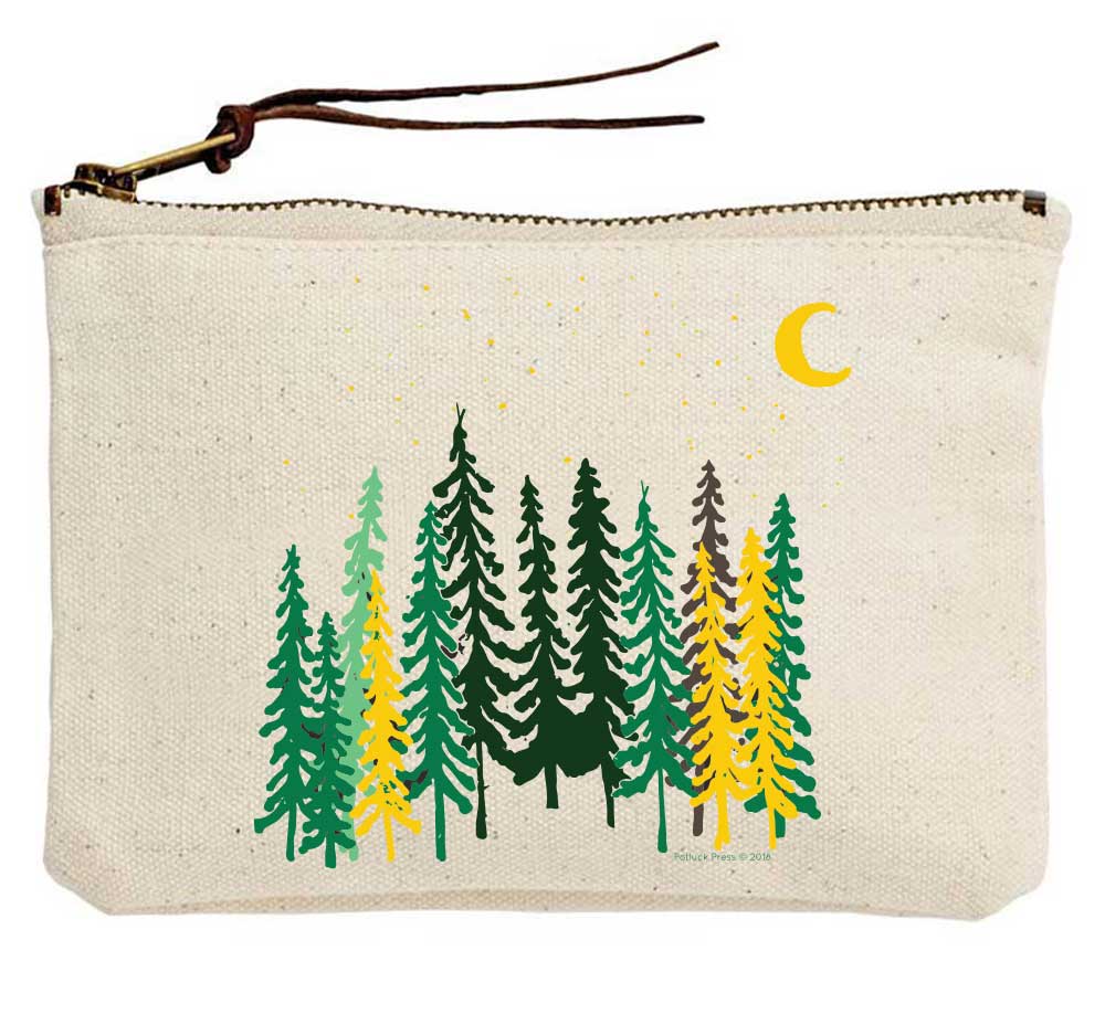 Potluck Press - Venta al por mayor Bolso pequeño - Mujer - Tall Trees & Moon - Bolsa de lona