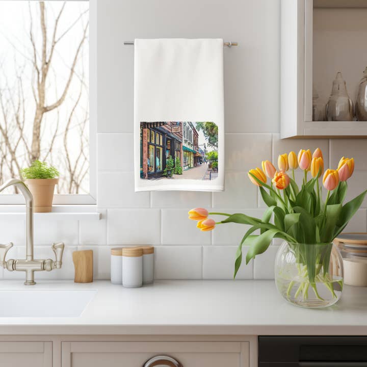 Amelia Island Kitchen Towel for wholesale by Blue Poppy Designs