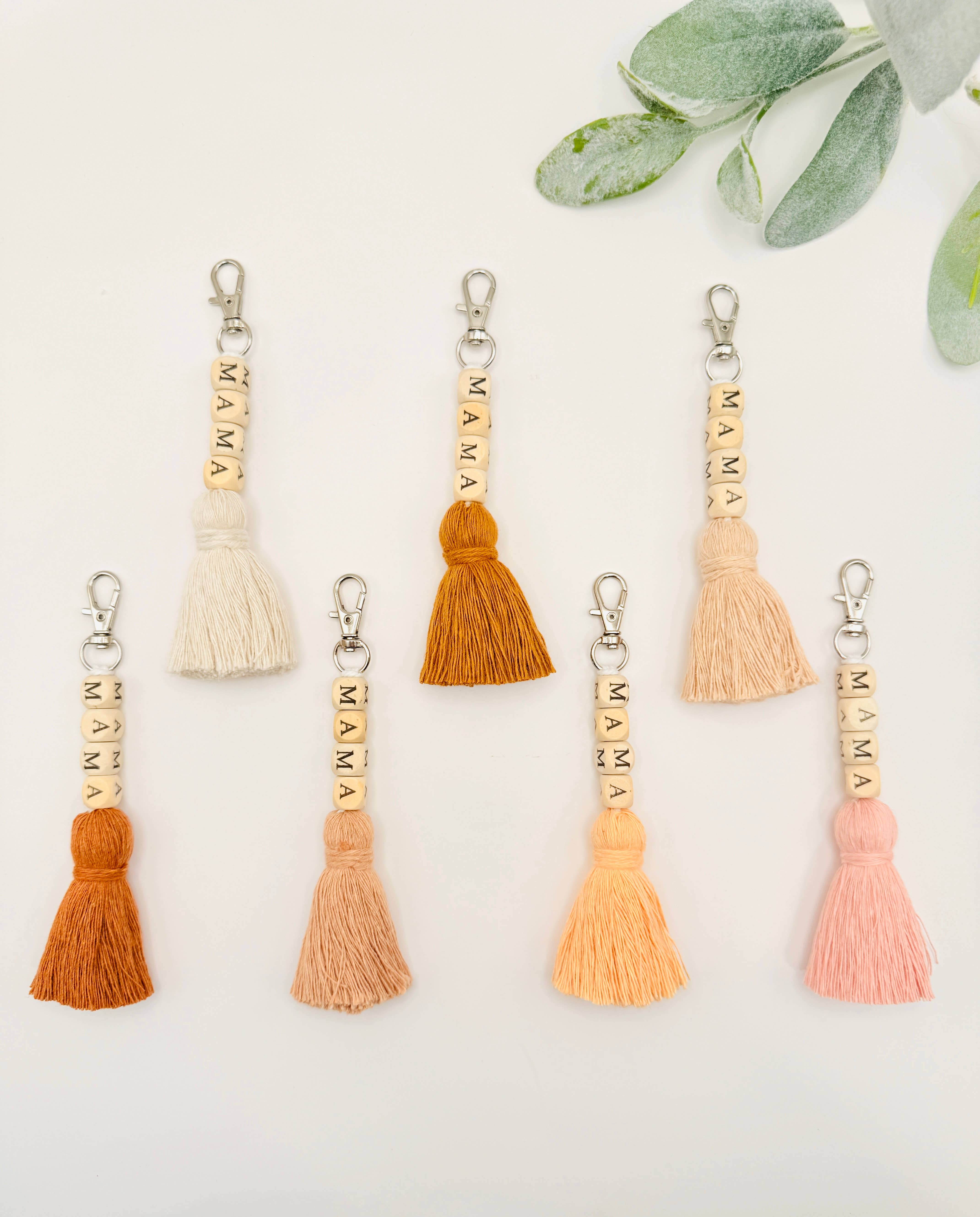 MarissaDDesigns - Wholesale Keychain - Women's - Macrame Mama Tassel Keychain | Handmade Boho Keychain | Mama14