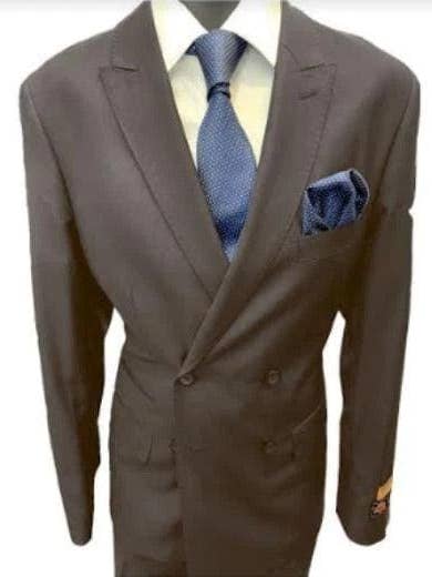 Traje de doble botonadura con cuatro botones - Trajes ajustados marrones Traje de doble botonadura para venta al por mayor de Alberto Nardoni