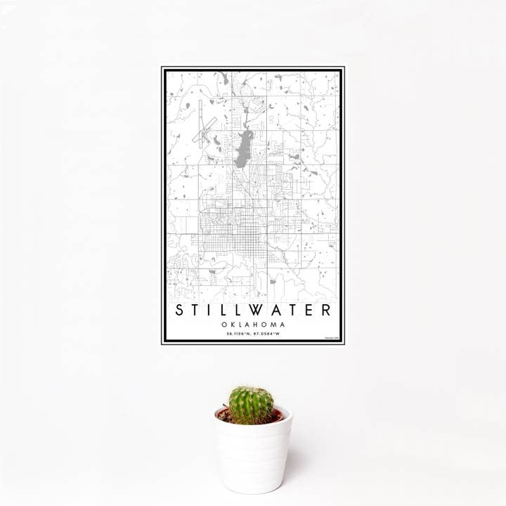 Stillwater OK Mapa Imprimir Clásico para venta al por mayor de JACE.design