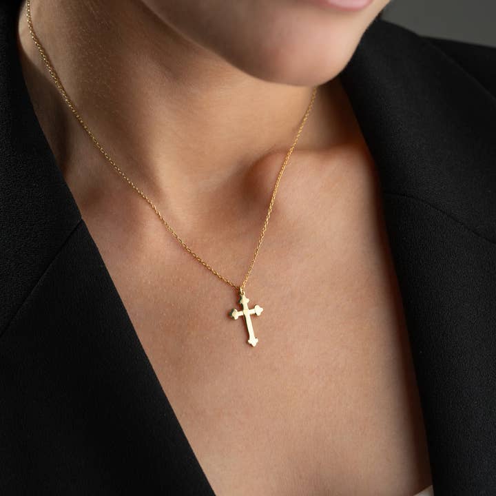 Tina Custom Jewelry - Wholesale Pendant/Charm Necklace - Orthodox Cross Necklace | Christian Baptism Gift for Her7