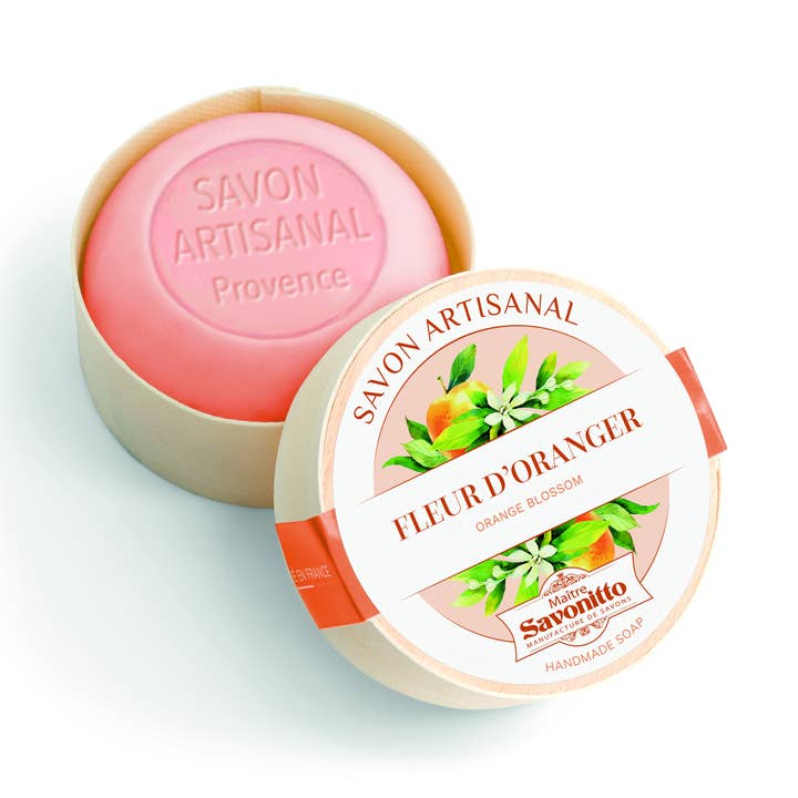 Orange Blossom Soap with Wooden Box 100g for wholesale by MAITRE SAVONITTO
