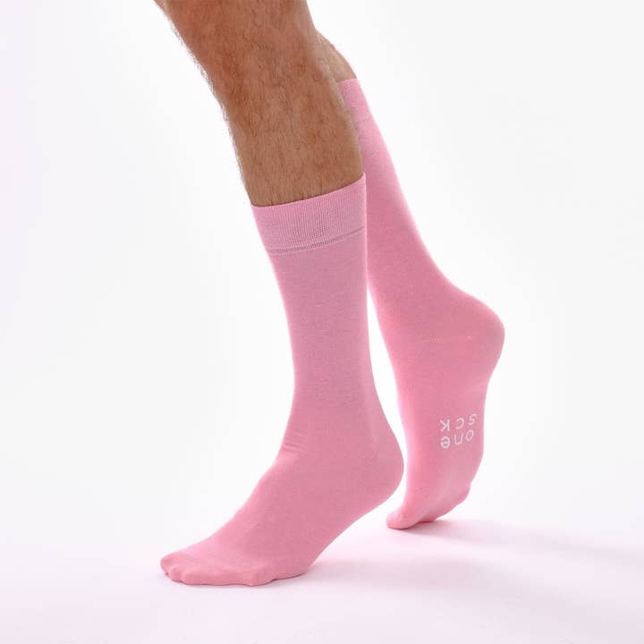 ONESCK – wholesale Socks – Unisex – Candy Pink Organic Cotton Crew Socks1