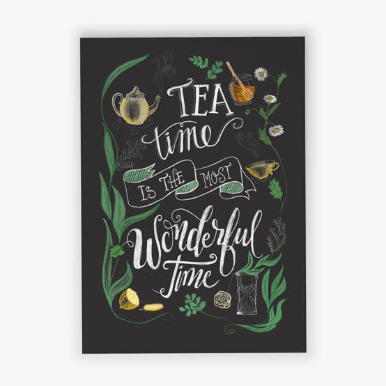 "Theetijd is de meest geweldige tijd" Ansichtkaart/Postkaart voor wholesale door Printe