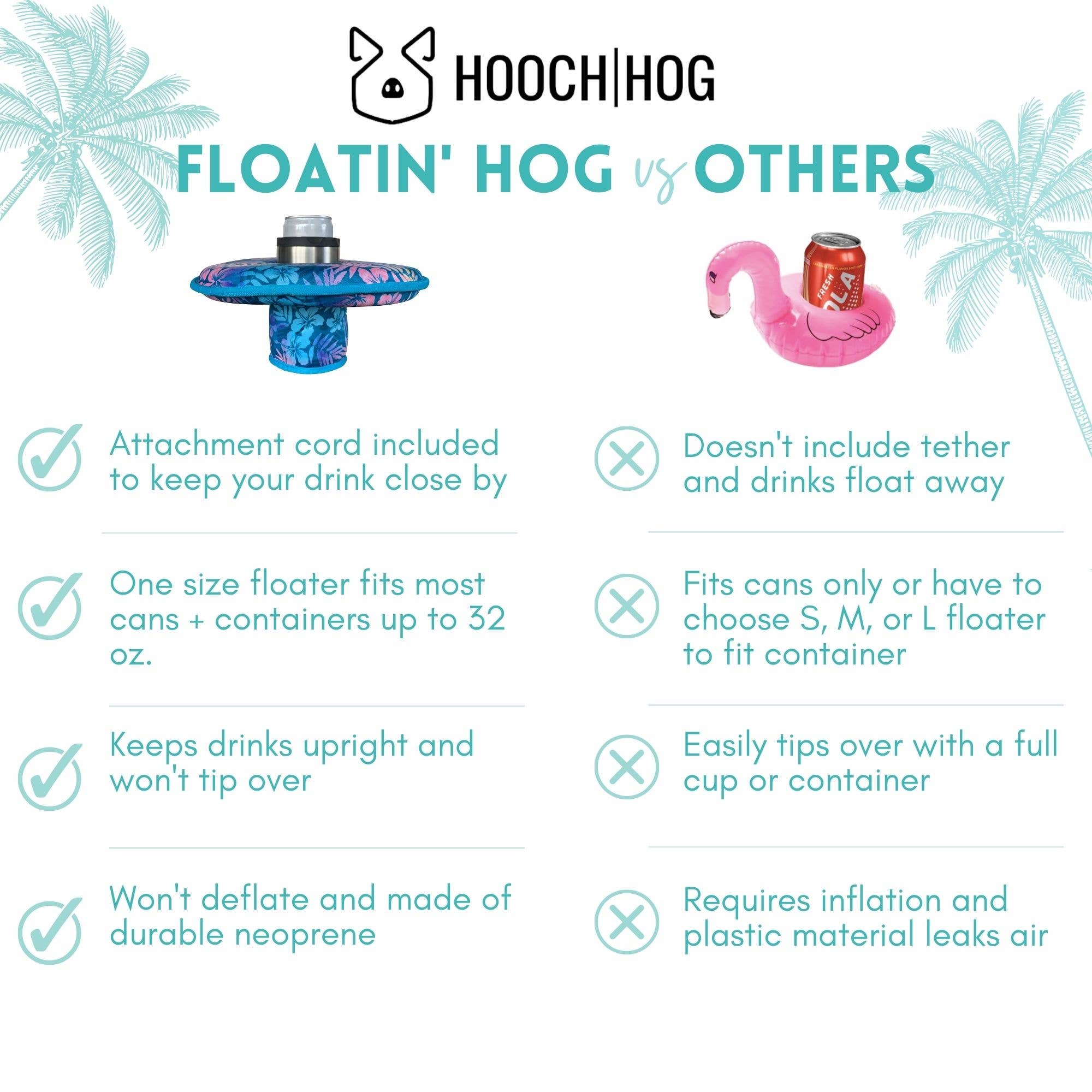 Hooch Hog - Wholesale Drink Huggers & Koozies - Floating Cup Holder, Can Holder & Beer Holder [Coral]3