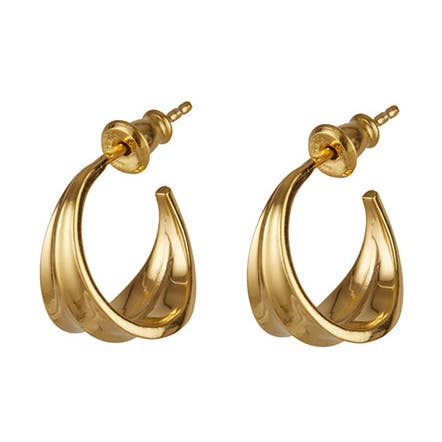 Athena Mini Hoops Oro per la vendita all'ingrosso da parte di Rachel Entwistle Jewellery