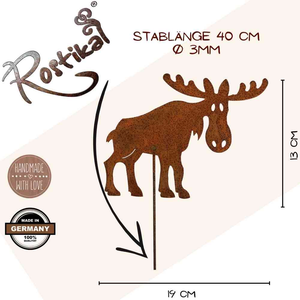 Rostikal - Vendita all'ingrosso Decorazione natalizia - Renna decorativa in ruggine per Natale | Decorazione natalizia Edelrost1