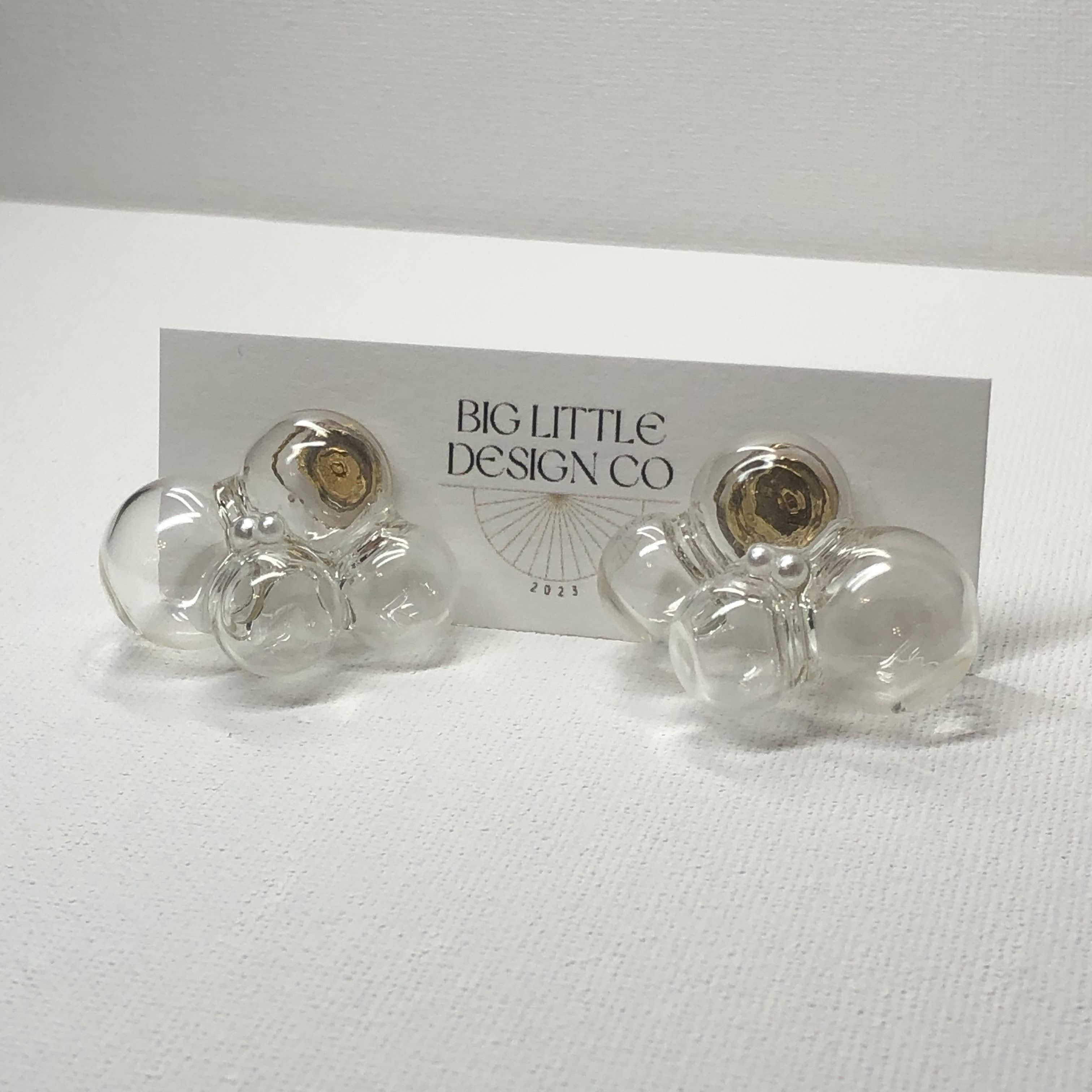Big Little Design Co - Wholesale Dangle Earrings - Glass Bubble Earrings (Mini with Faux Pearls) - The Doyle Jr3