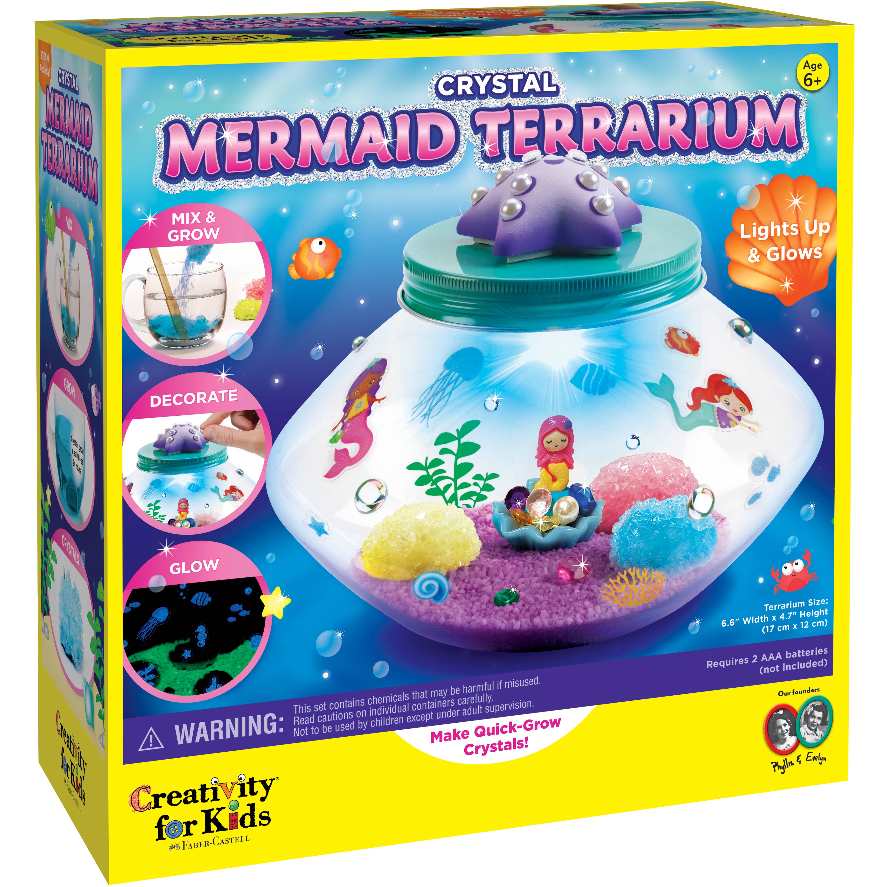 Faber-Castell / Creativity for Kids - Vente Kit de bricolage – enfant - Kit de bricolage Grow Your Own Crystal Mermaid Terrarium pour enfants6
