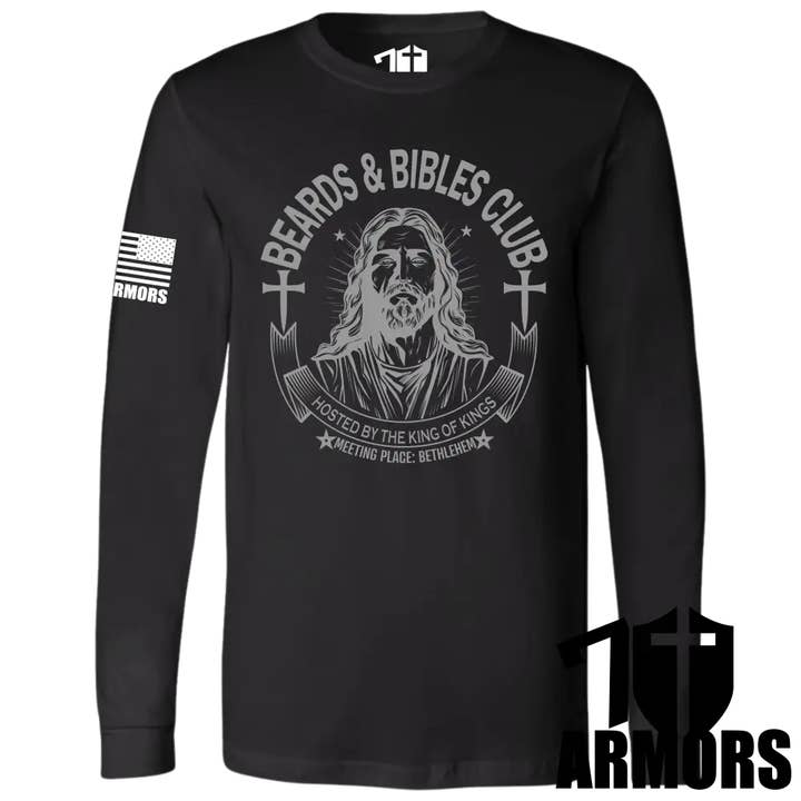 BEARDS AND BIBLES CLUB A MANICA LUNGA per la vendita all'ingrosso da parte di 7 ARMORS APPAREL