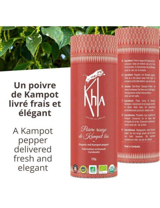 Khla - L'épicerie du Mékong - Wholesale Pepper/Peppercorns - Kampot red pepper - IGP - Organic - Organic - Premium - in grains - 120g5