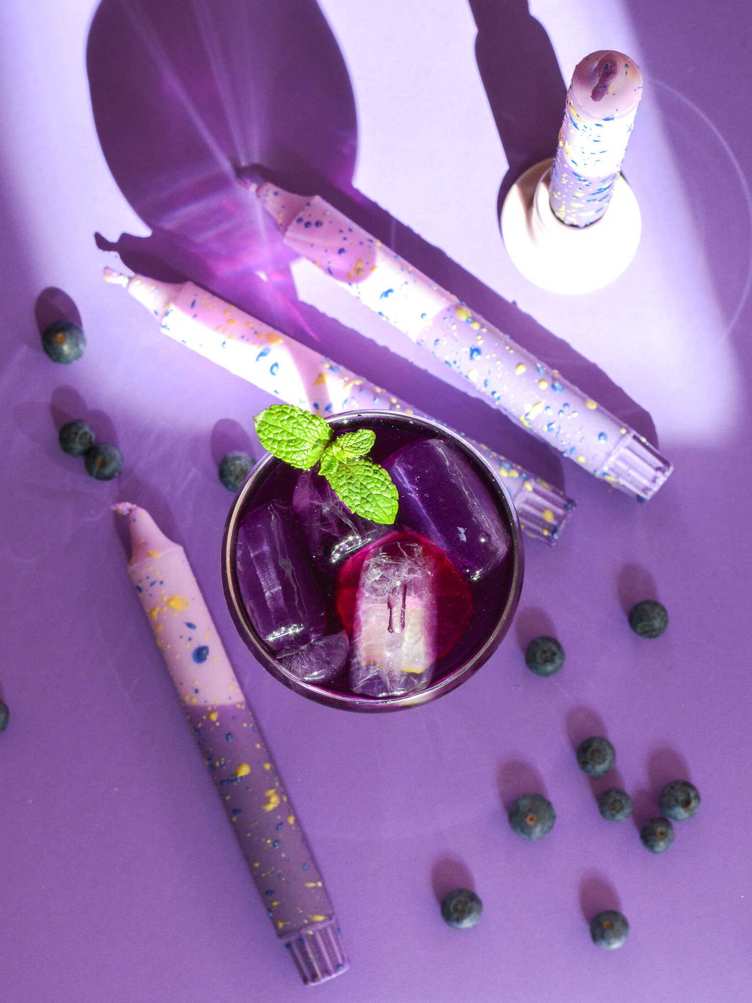 Nordtrice - Wholesale Tapered Candle/Candlestick - Taper candles- Summer Party / Purple Grapes & Confetti6