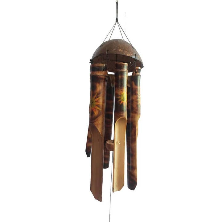 Bamboo Windchime Sun 60cm for wholesale by Shared Earth