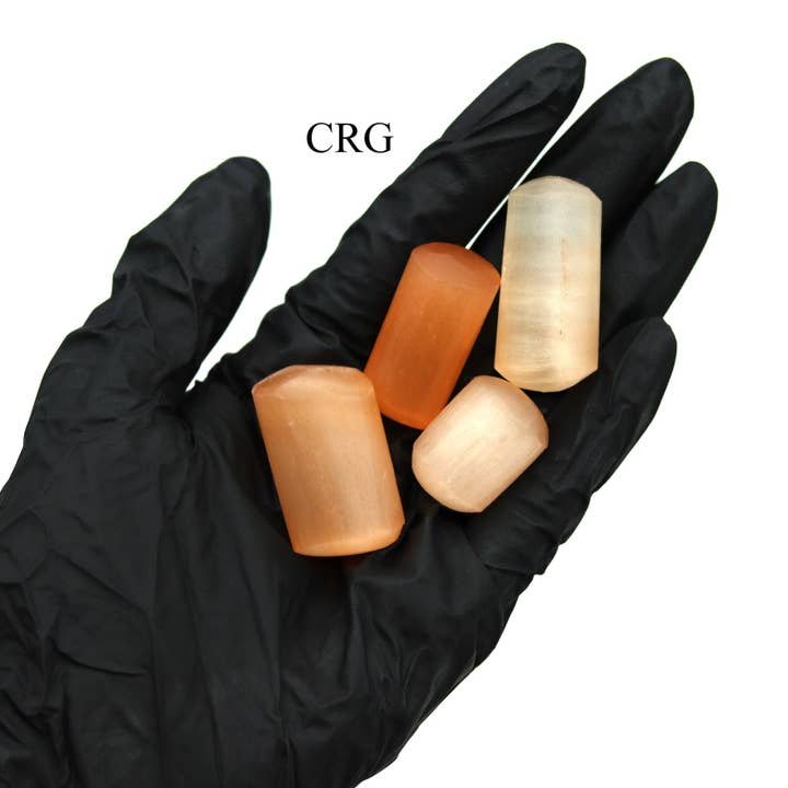 Crystal River Gems LLC - Venta al por mayor Piedras/cristales espirituales - Lote de 8 onzas: selenita roja tallada a mano, 25-35 mm de promedio