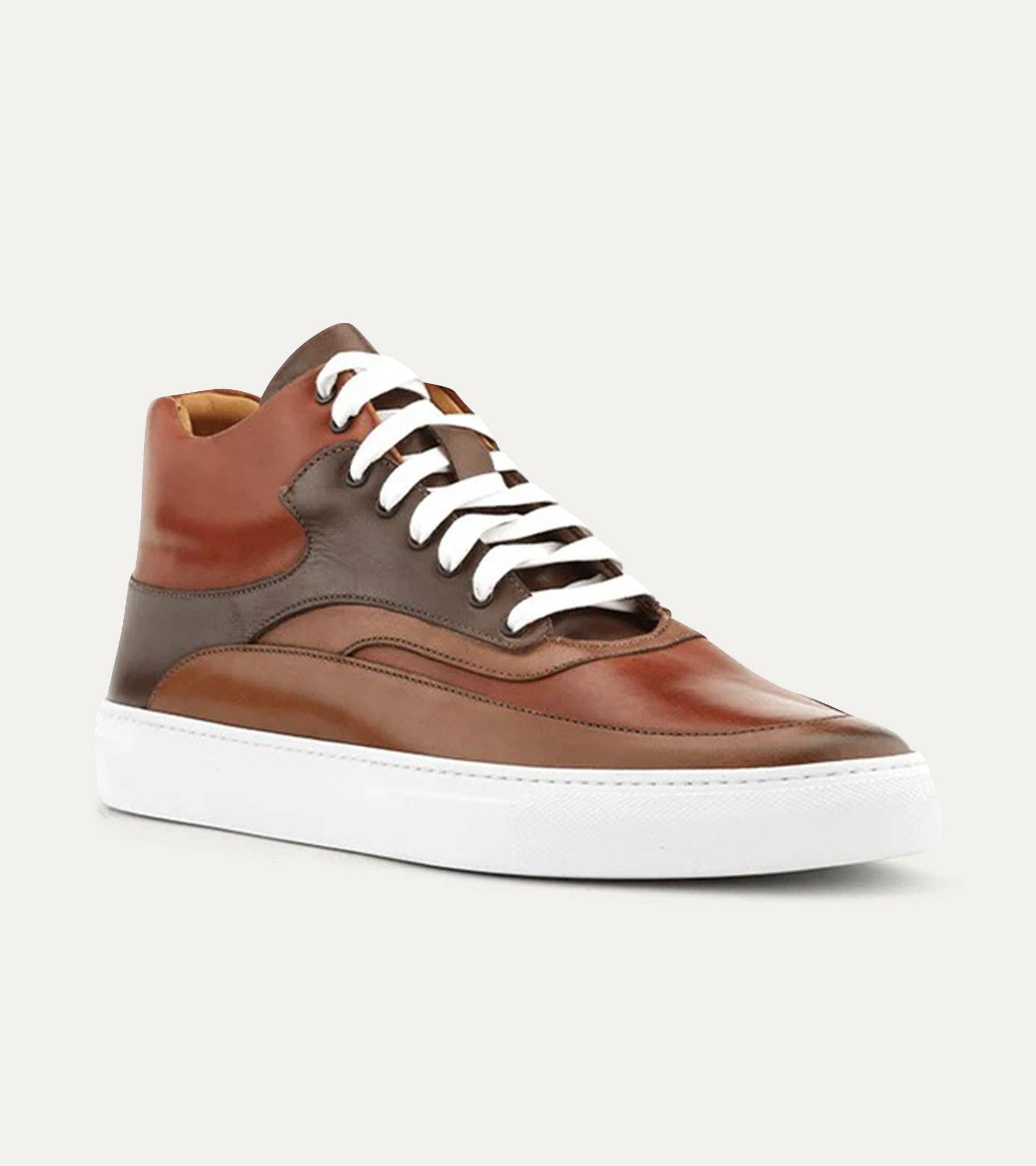 Ace Marks - Wholesale Lifestyle Sneakers - Men's - High Top Dress Sneakers In Cuoio & Cognac1