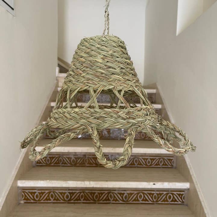 handmade Natural Rattan lampshade for wholesale by Berberparadise