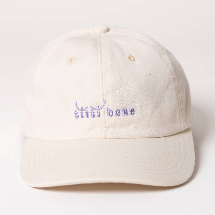 titti bene Premium Dad Cap - beige & lavender für den Großhandel von arrel - responsible apparel