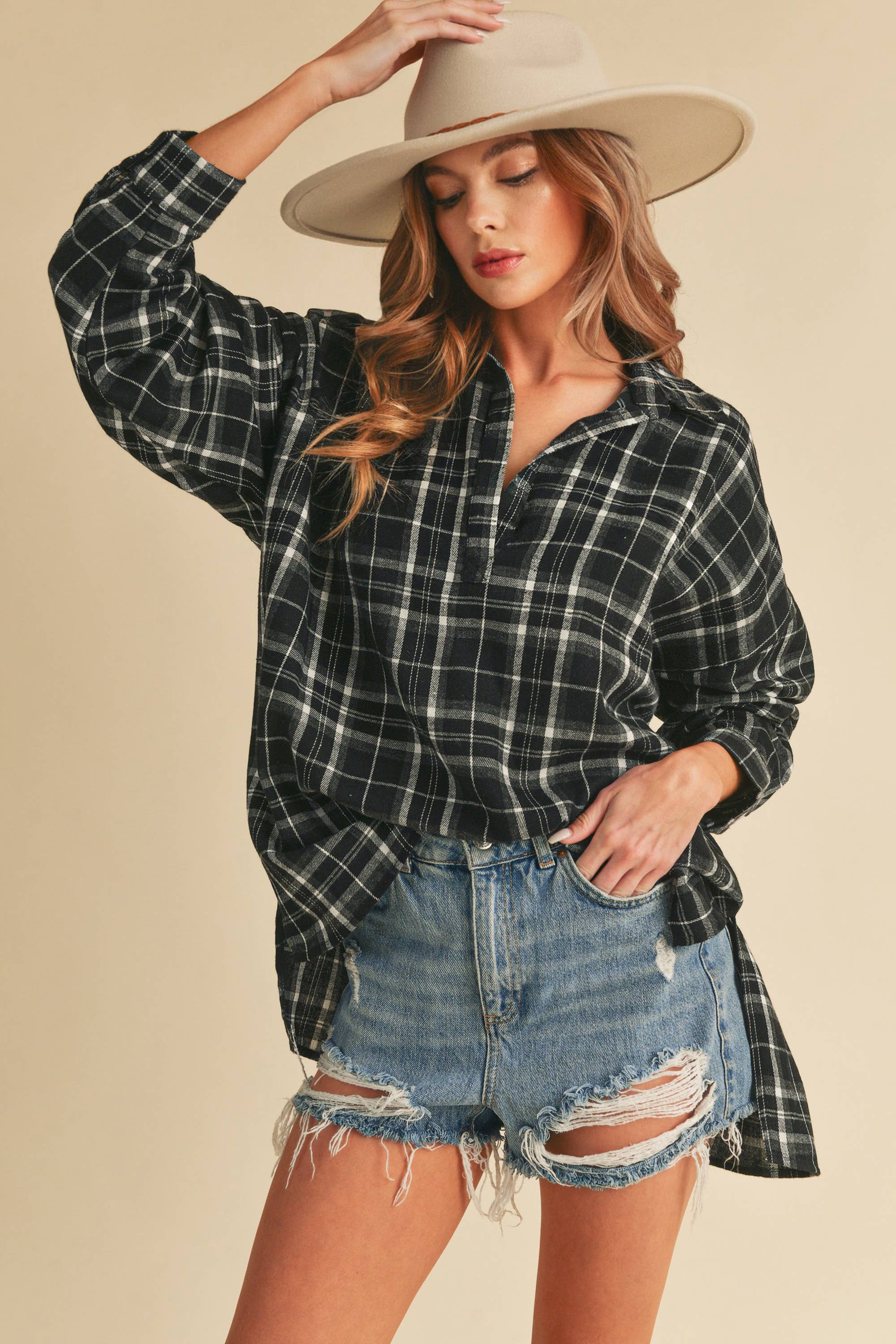 AEMI + CO - Wholesale Button Down Shirt - Women's - 8208CN Tamra Shirt 13