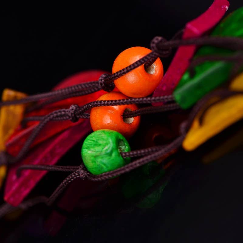 Tourtiwi - Venta al por mayor Collares de cuentas/perlas - Collar de concha de coco tejido a mano en capas múltiples.14