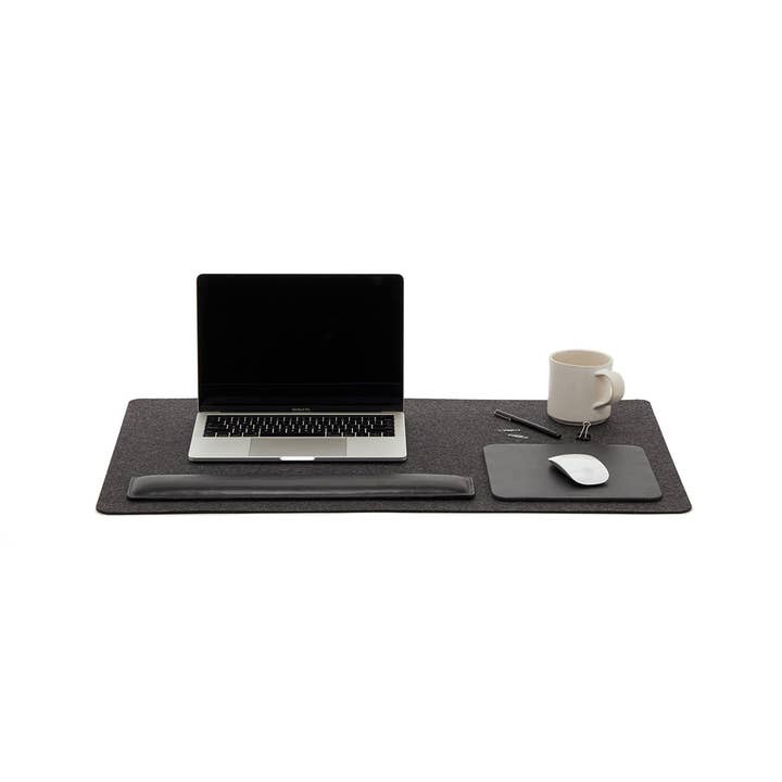 Charcoal Mosen Large Merino Wool Felt Desk Pad for wholesale on Faire7