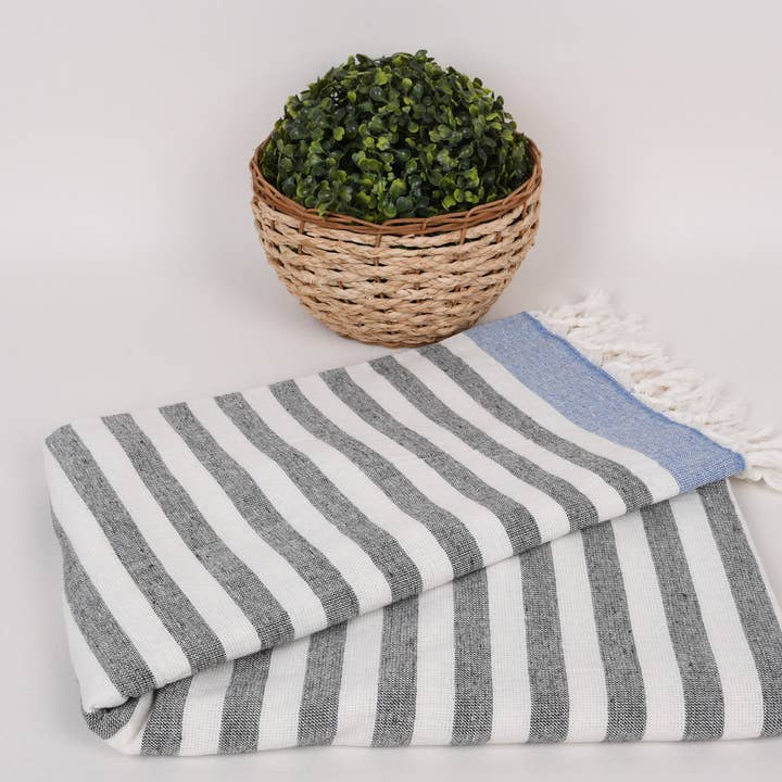 Organic Turkish Towels - Wholesale Beach towel - Personalized Beach Towel, Sax Blue Towel for Gifting4