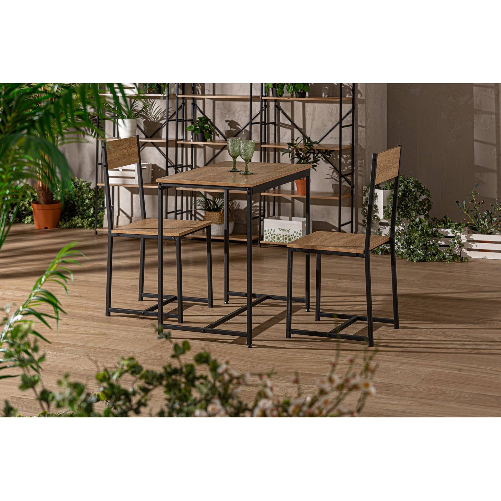 B&B - Wholesale Chair - Louisiana Brown Melamine Table and Chairs 80X50X77cm4