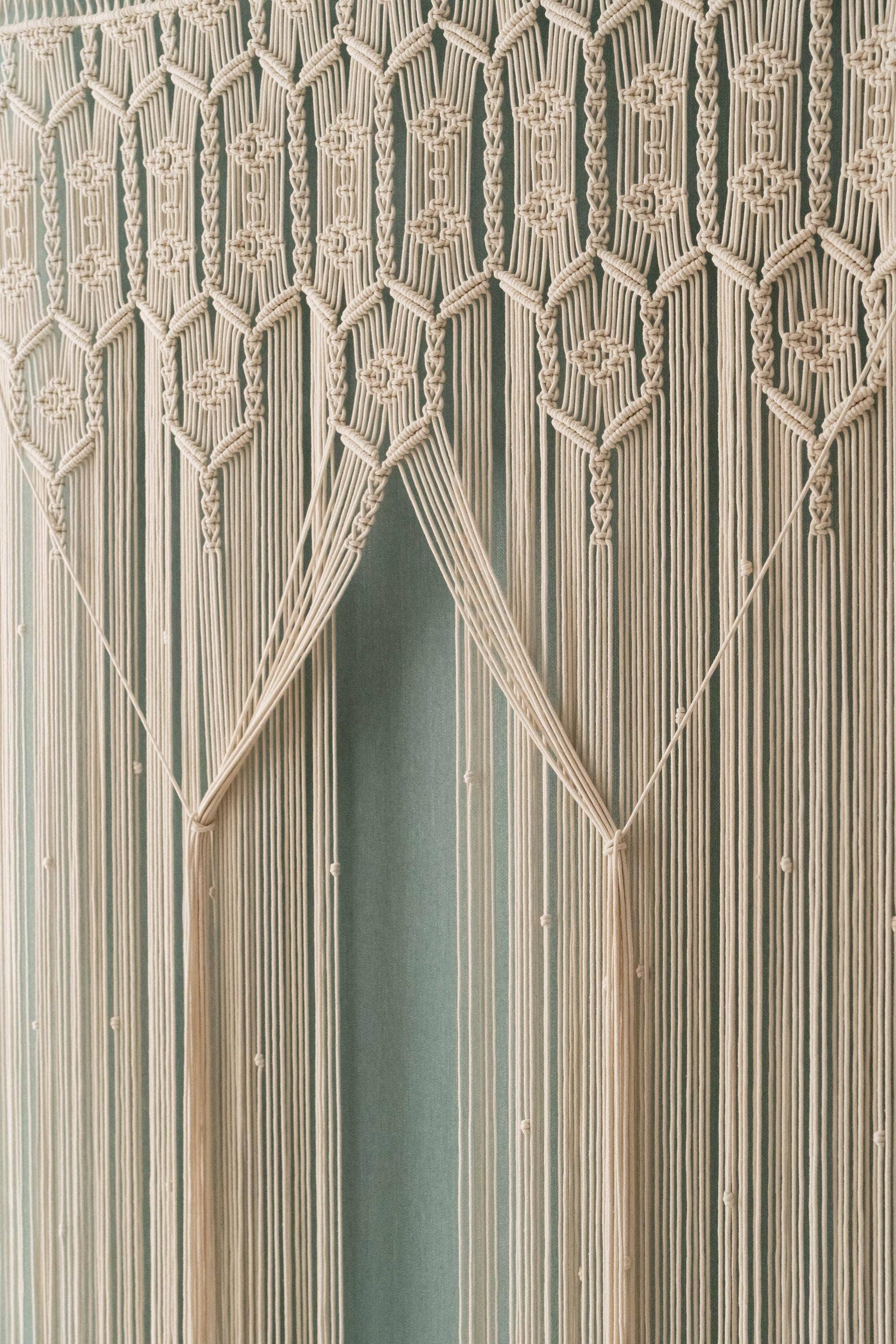 HeartCrafted - Venta al por mayor Cortinas - Cortina de macramé para decoración del hogar C296