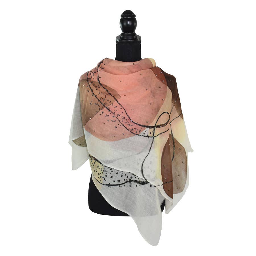 Dupatta Designs – Engroshandel Tørklæde - Dame – Hendricks broderet tørklæde10