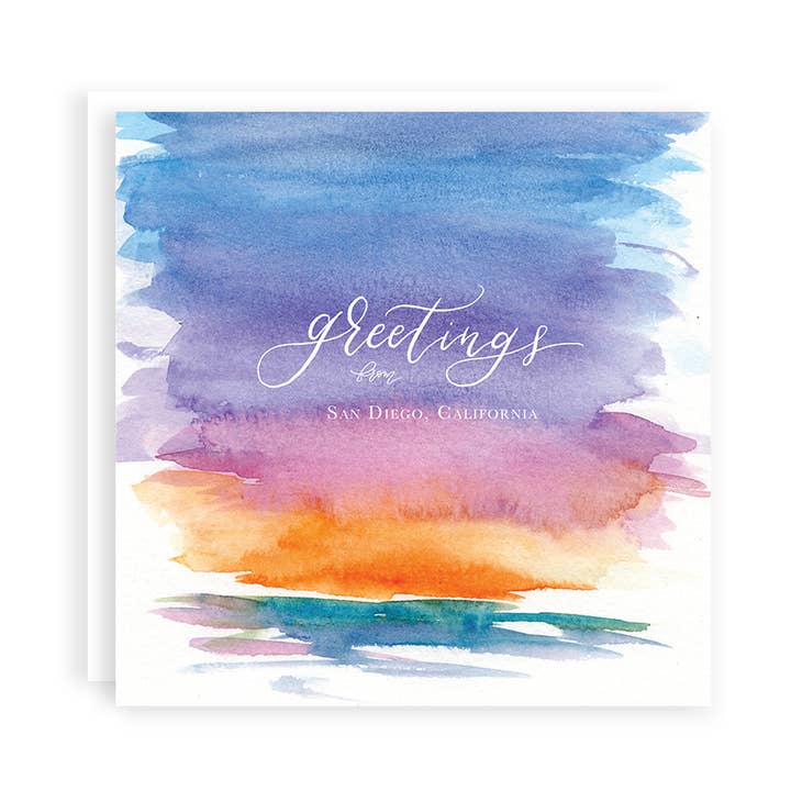 Greetings from San Diego Card for wholesale by Kaitlyn Ashlee Art & Design