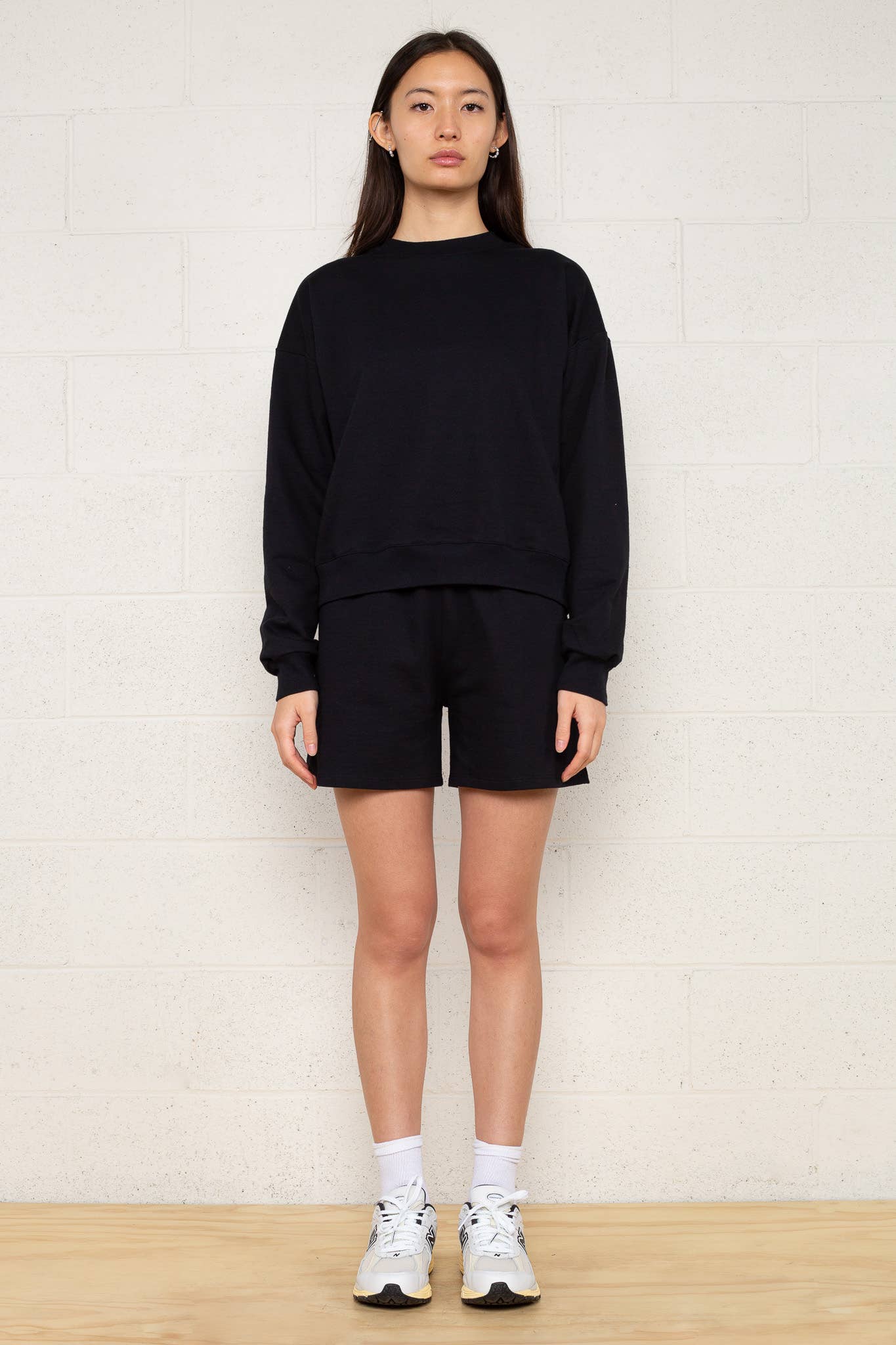 Black 14oz Fleece Crew Neck Sweatshirt-Plus Size for wholesale on Faire1