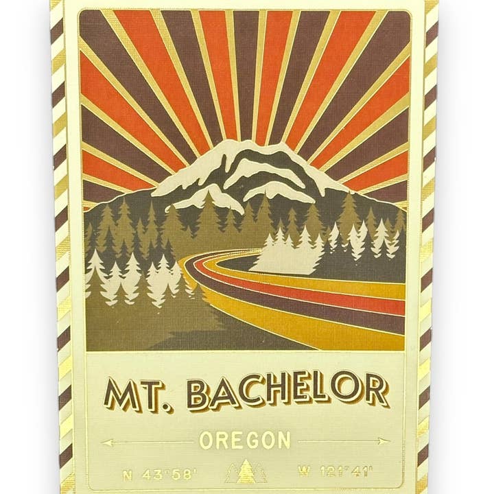 Mount Bachelor - Postcard - Textured Foil for wholesale by Landmarks Unlimited