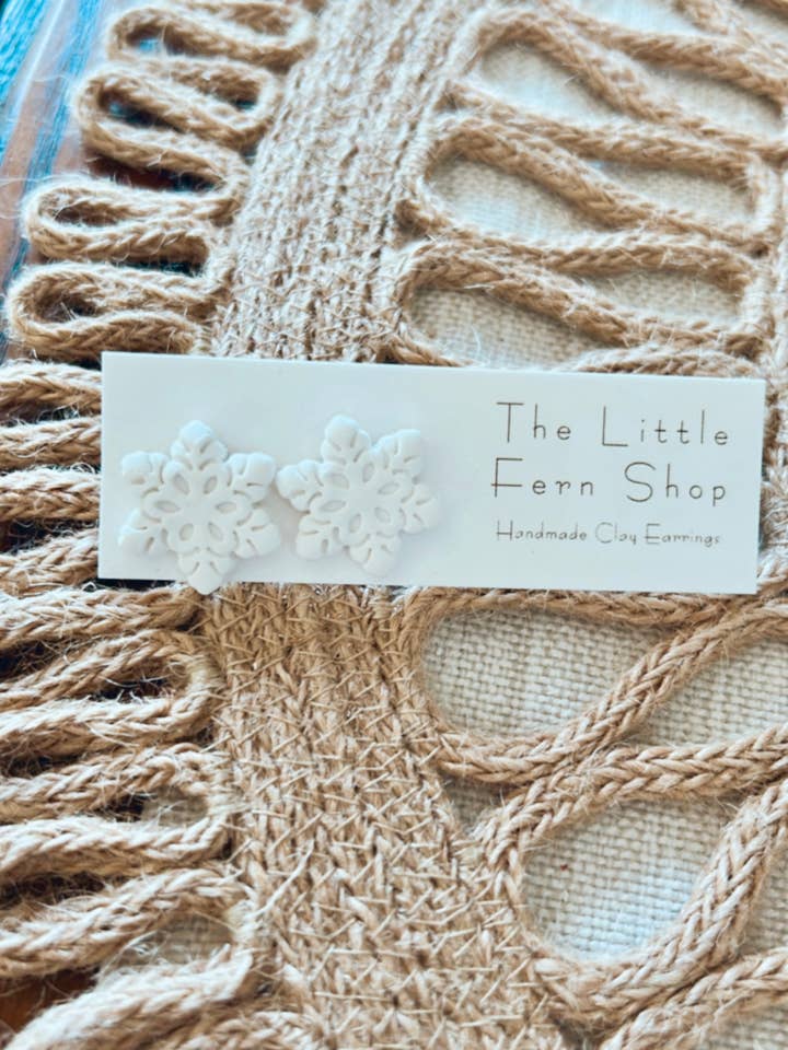 Snowflake Studs for wholesale by The Little Fern Shop
