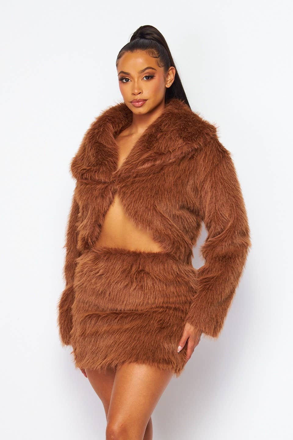 Boswell – wholesale Top & skirt set – Women's – Fur Jacket and Skirts Set0
